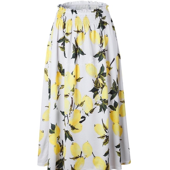 Modcloth Dresses & Skirts - Lemon Printed Elastic Waist Maxi Skirt 🍋